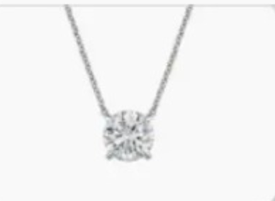 Necklace — Round Solitaire Pendant - bijou - Amberliss