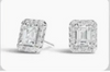Emerald Halo Stud Earrings - bijou - Amberliss