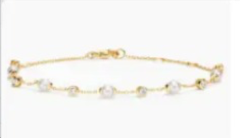Bezel Diamond Station Bracelet - bijou - Amberliss