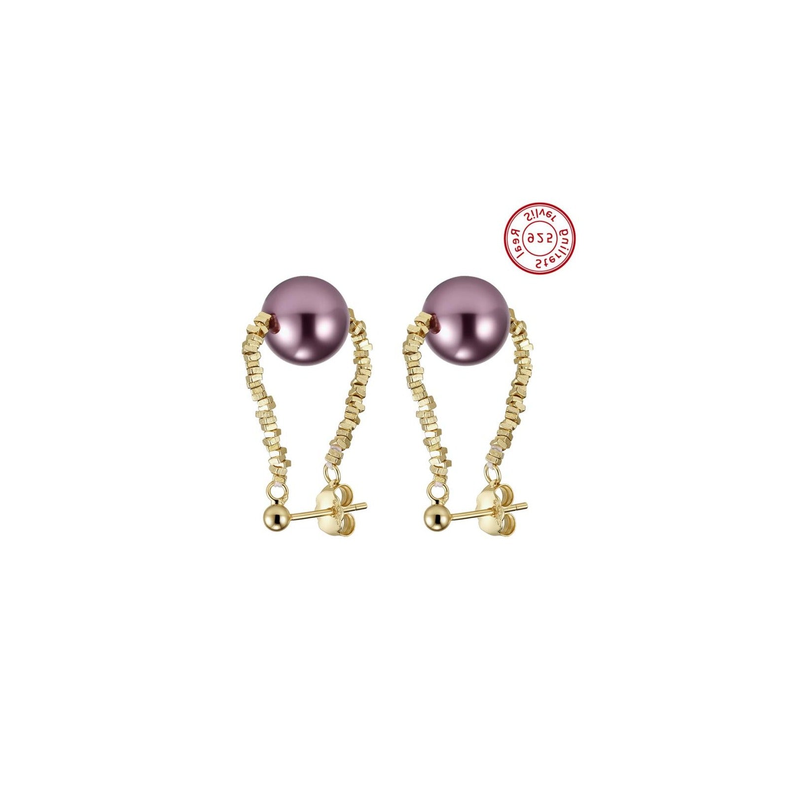 Amberliss Boucles d'oreilles perle d'eau douce PSE07 image 3