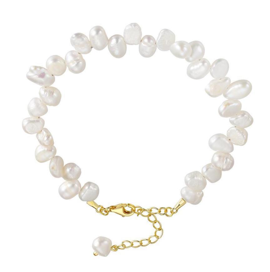 Bracelet freshwater pearl sterling silver GPB02 - bracelet - sterling silver - freshwater pearl - Amberliss