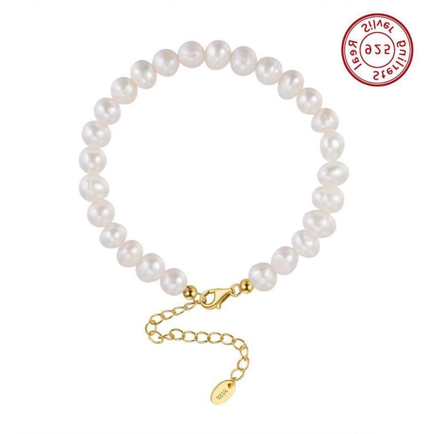 Bracelet freshwater pearl sterling silver GPB10 - bracelet - sterling silver - freshwater pearl - Amberliss
