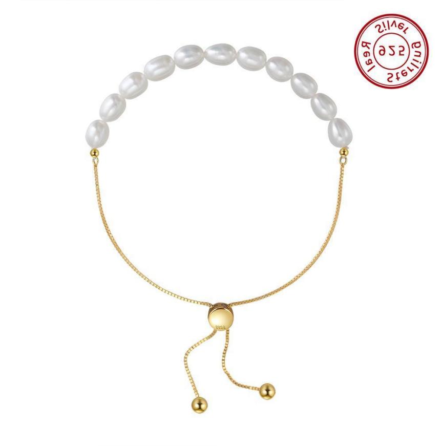 Bracelet freshwater pearl sterling silver GPB13 - bracelet - sterling silver - freshwater pearl - Amberliss