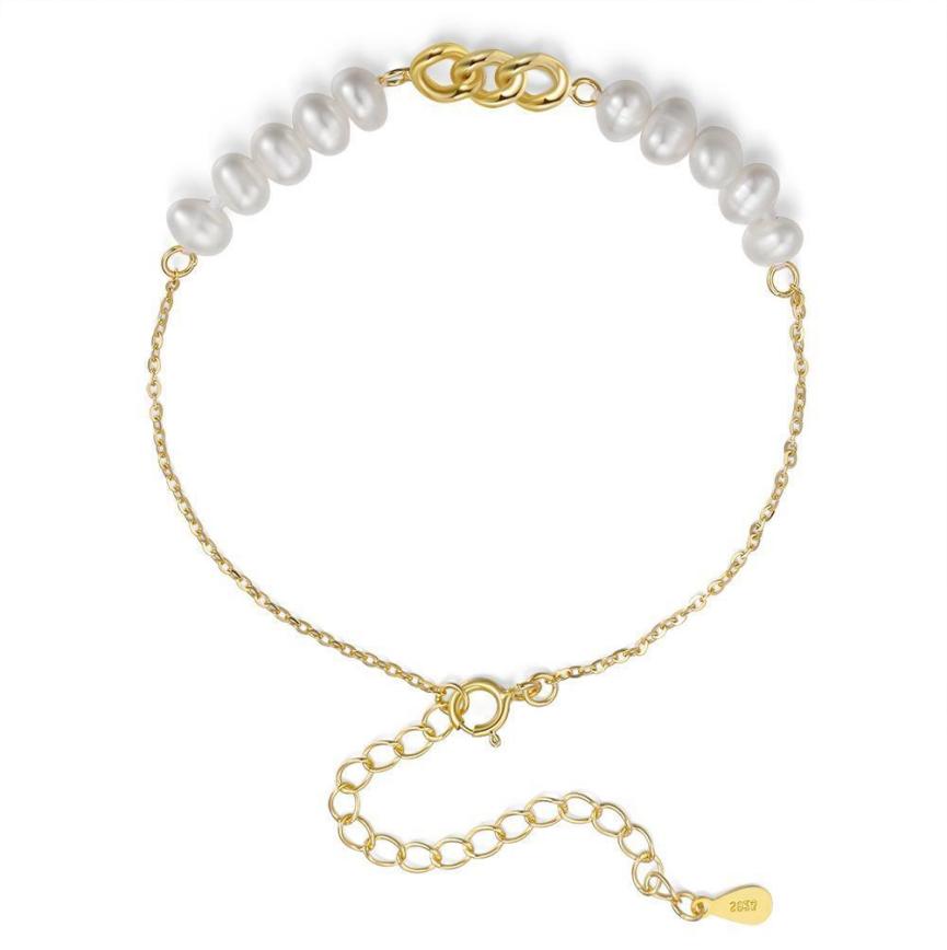Bracelet freshwater pearl sterling silver GPB14 - bracelet - sterling silver - freshwater pearl - Amberliss