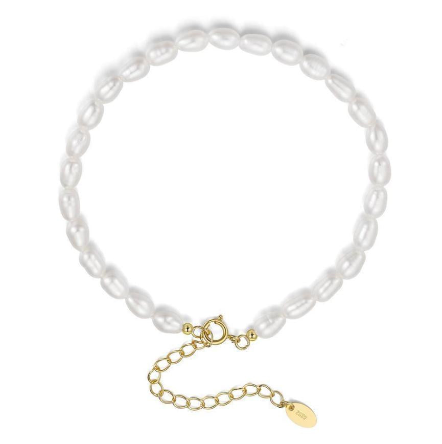 Bracelet freshwater pearl sterling silver GPB15 - bracelet - sterling silver - freshwater pearl - Amberliss