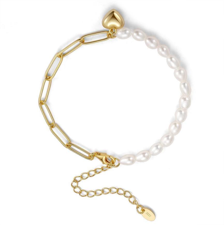Bracelet freshwater pearl sterling silver GPB17 - bracelet - sterling silver - freshwater pearl - Amberliss