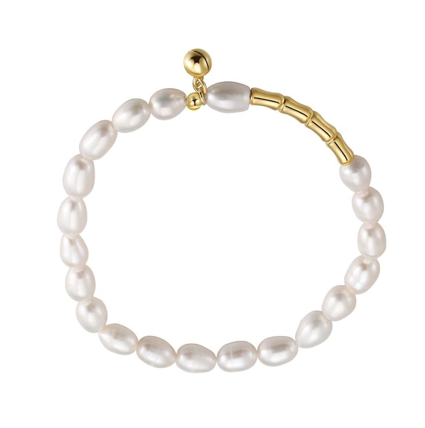 Bracelet freshwater pearl sterling silver GPB18 - bracelet - sterling silver - freshwater pearl - Amberliss