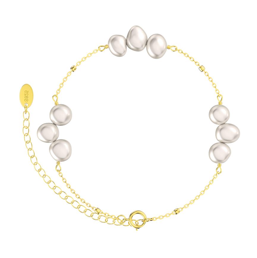 Bracelet freshwater pearl sterling silver GPB22 - bracelet - sterling silver - freshwater pearl - Amberliss