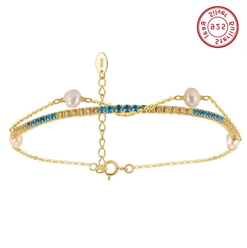 Bracelet freshwater pearl sterling silver GPB26 - bracelet - sterling silver - freshwater pearl - Amberliss