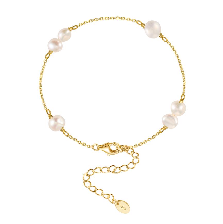 Bracelet freshwater pearl sterling silver GPB27 - bracelet - sterling silver - freshwater pearl - Amberliss