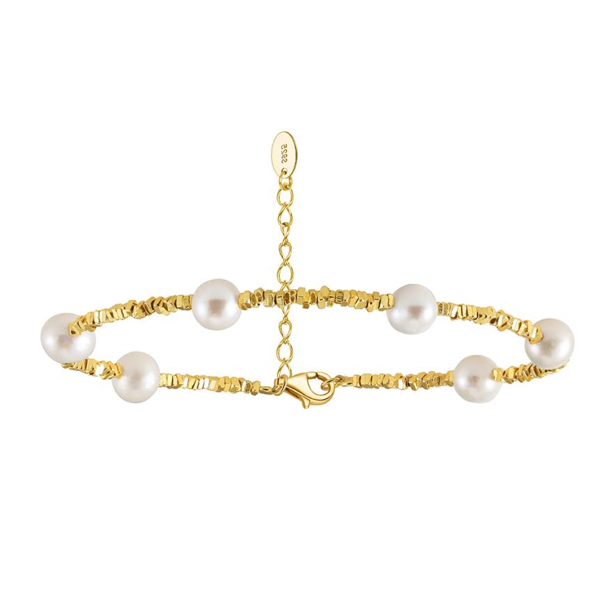 Bracelet freshwater pearl sterling silver GPB28 - bracelet - sterling silver - freshwater pearl - Amberliss