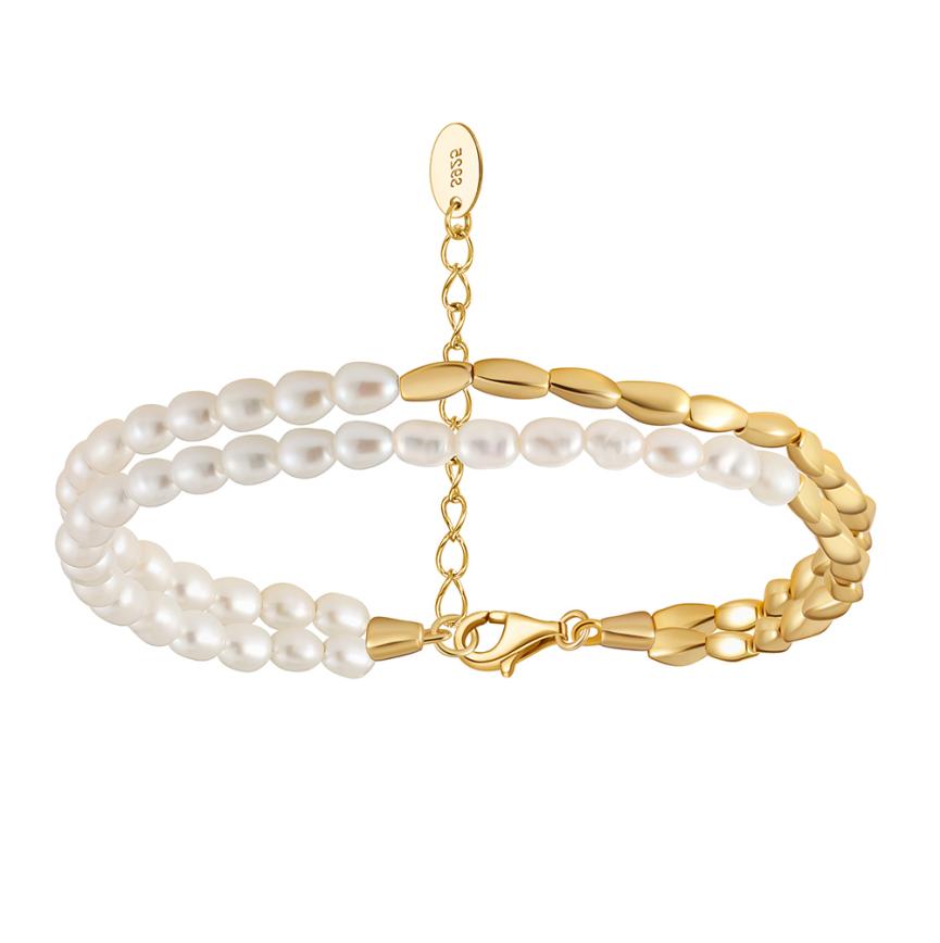 Bracelet freshwater pearl sterling silver GPB29 - bracelet - sterling silver - freshwater pearl - Amberliss