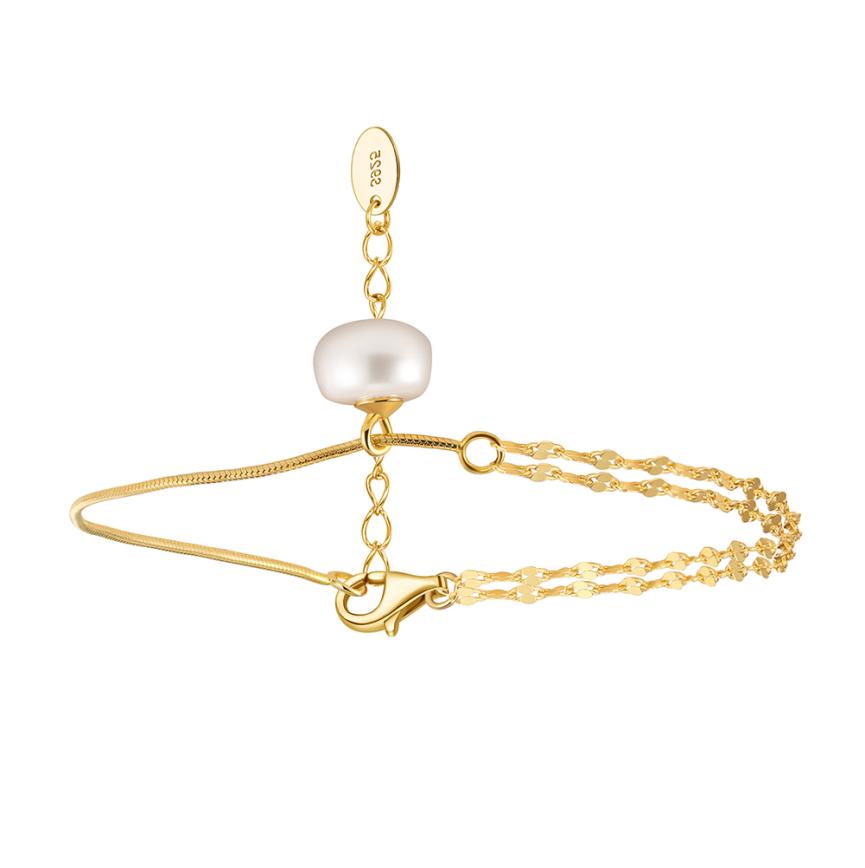 Bracelet freshwater pearl sterling silver GPB30-14K-VA - bracelet - sterling silver - freshwater pearl - Amberliss
