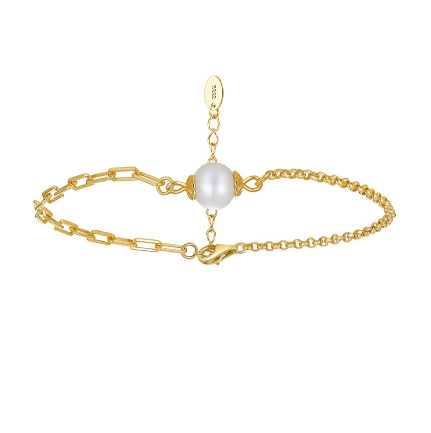 Bracelet freshwater pearl sterling silver GPB33 - bracelet - sterling silver - freshwater pearl - Amberliss