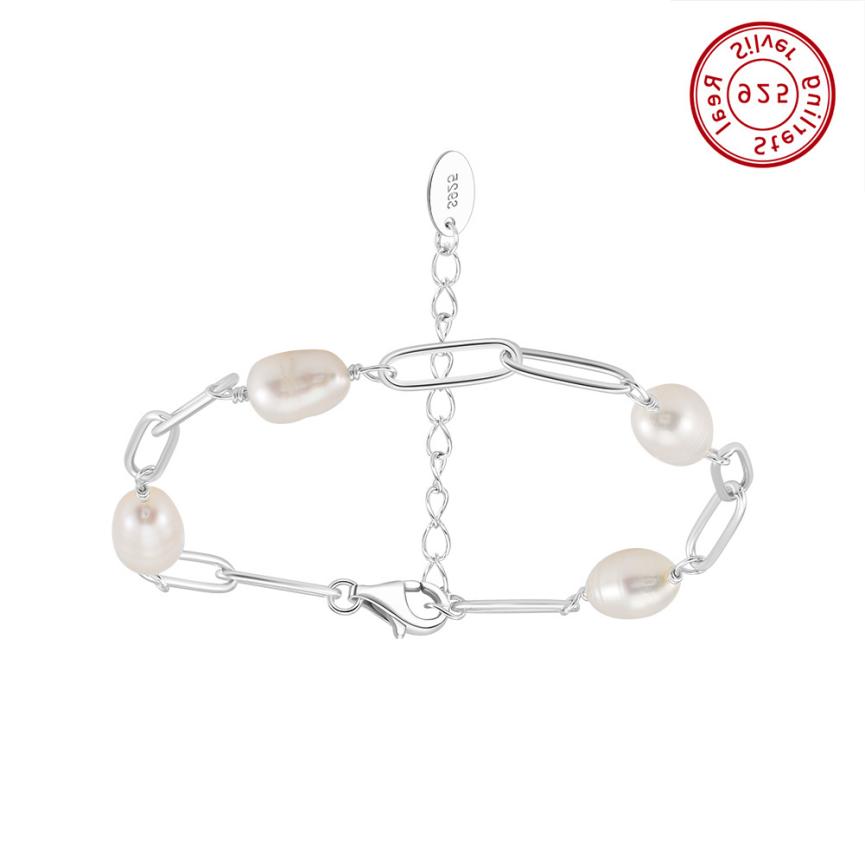 Bracelet sterling silver GPB39 - bracelet - sterling silver - freshwater pearl - Amberliss