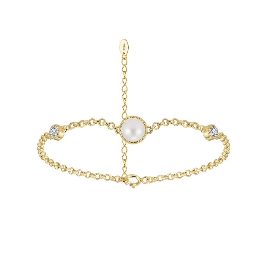 Bracelet freshwater pearl sterling silver GPB42 - bracelet - sterling silver - freshwater pearl - Amberliss