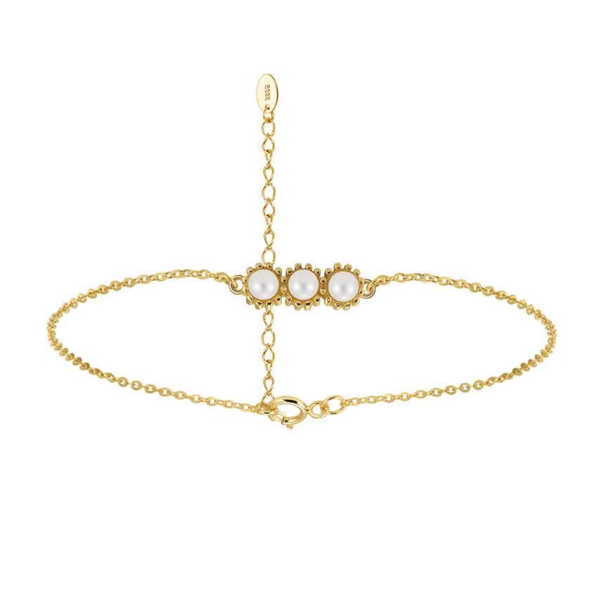 Bracelet freshwater pearl sterling silver GPB44 - bracelet - sterling silver - freshwater pearl - Amberliss
