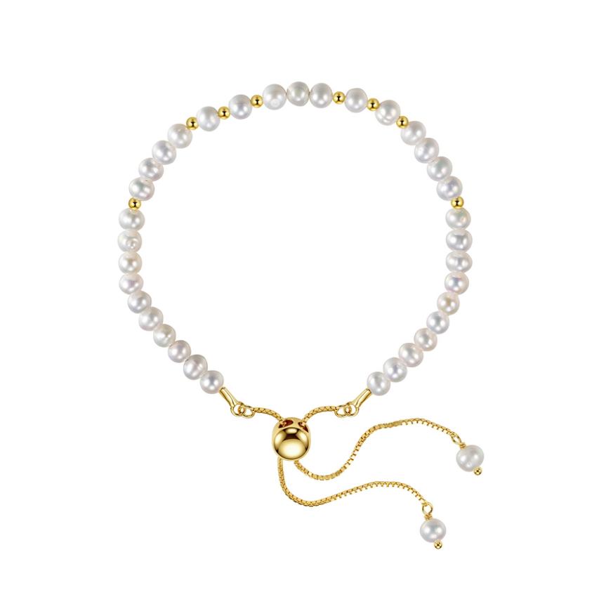 Bracelet sterling silver +Cultured Freshwater Pearl GPB52 - bracelet - sterling silver - freshwater pearl - Amberliss