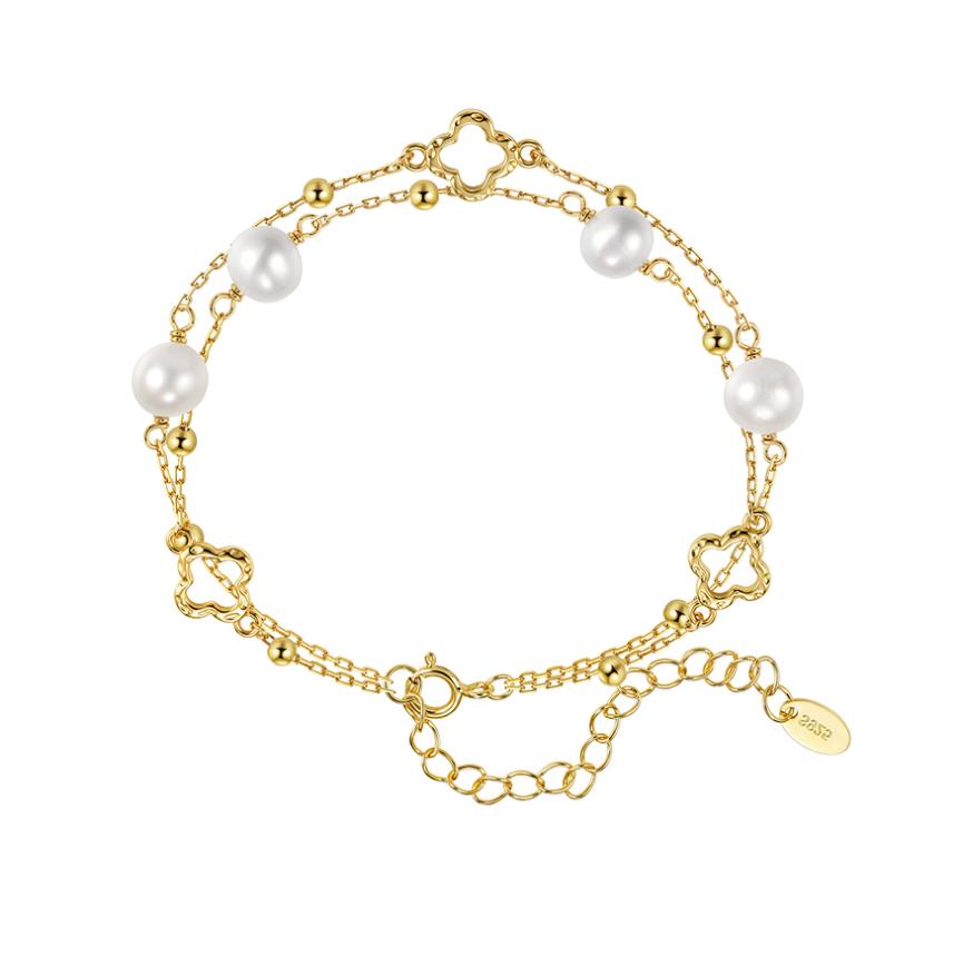 Bracelet sterling silver +Cultured Freshwater Pearl GPB55 - bracelet - sterling silver - freshwater pearl - Amberliss