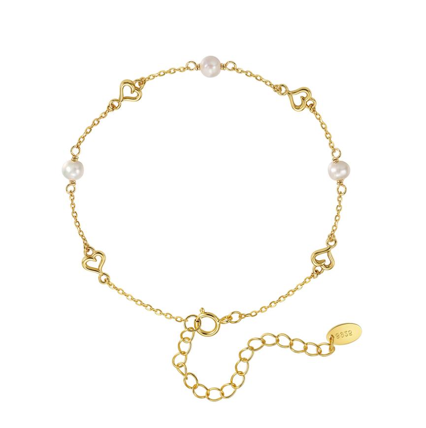 Bracelet sterling silver +Cultured Freshwater Pearl GPB56 - bracelet - sterling silver - freshwater pearl - Amberliss