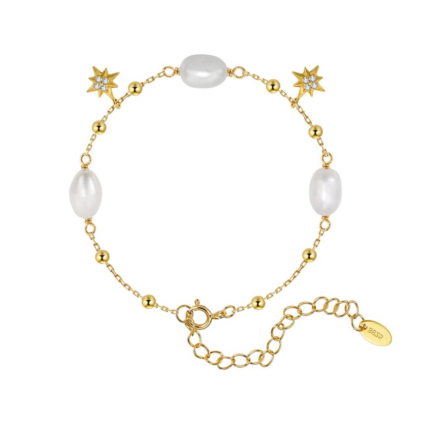 Bracelet sterling silver +Cultured Freshwater Pearl GPB60 - bracelet - sterling silver - freshwater pearl - Amberliss