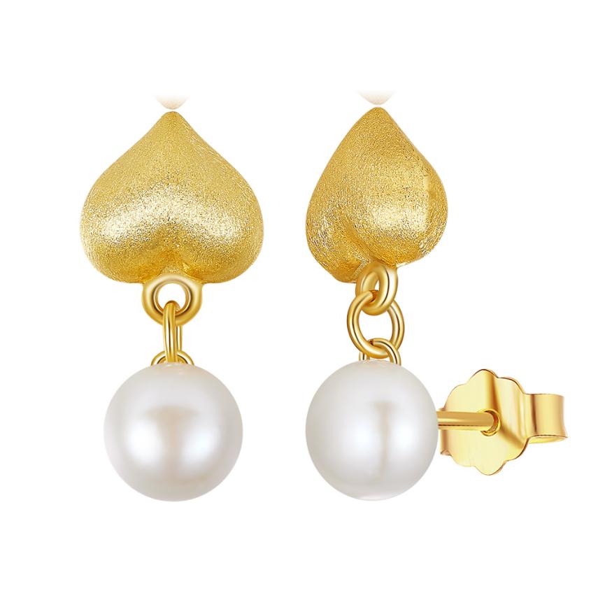 Earrings freshwater pearl sterling silver GPE100 - earrings - sterling silver - freshwater pearl - Amberliss