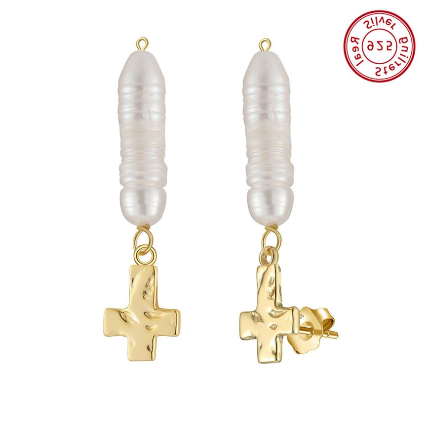 Earrings freshwater pearl sterling silver GPE107 - earrings - sterling silver - freshwater pearl - Amberliss