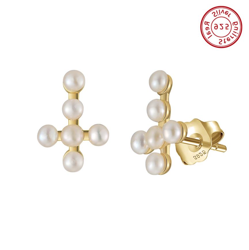Earrings freshwater pearl sterling silver GPE108 - earrings - sterling silver - freshwater pearl - Amberliss