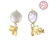Earrings freshwater pearl sterling silver GPE110 - earrings - sterling silver - freshwater pearl - Amberliss