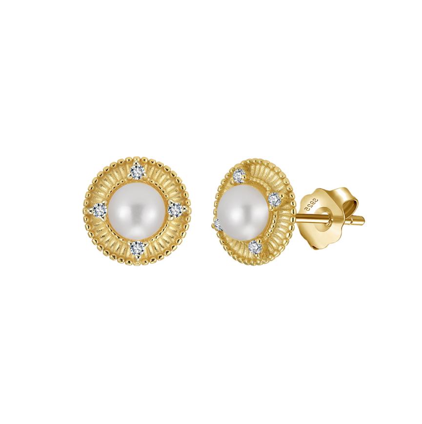 Earrings freshwater pearl sterling silver GPE123 - earrings - sterling silver - freshwater pearl - Amberliss