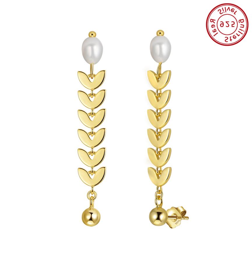Earrings freshwater pearl sterling silver +Cultured Freshwater Pearl GPE125 - earrings - sterling silver - - Amberliss