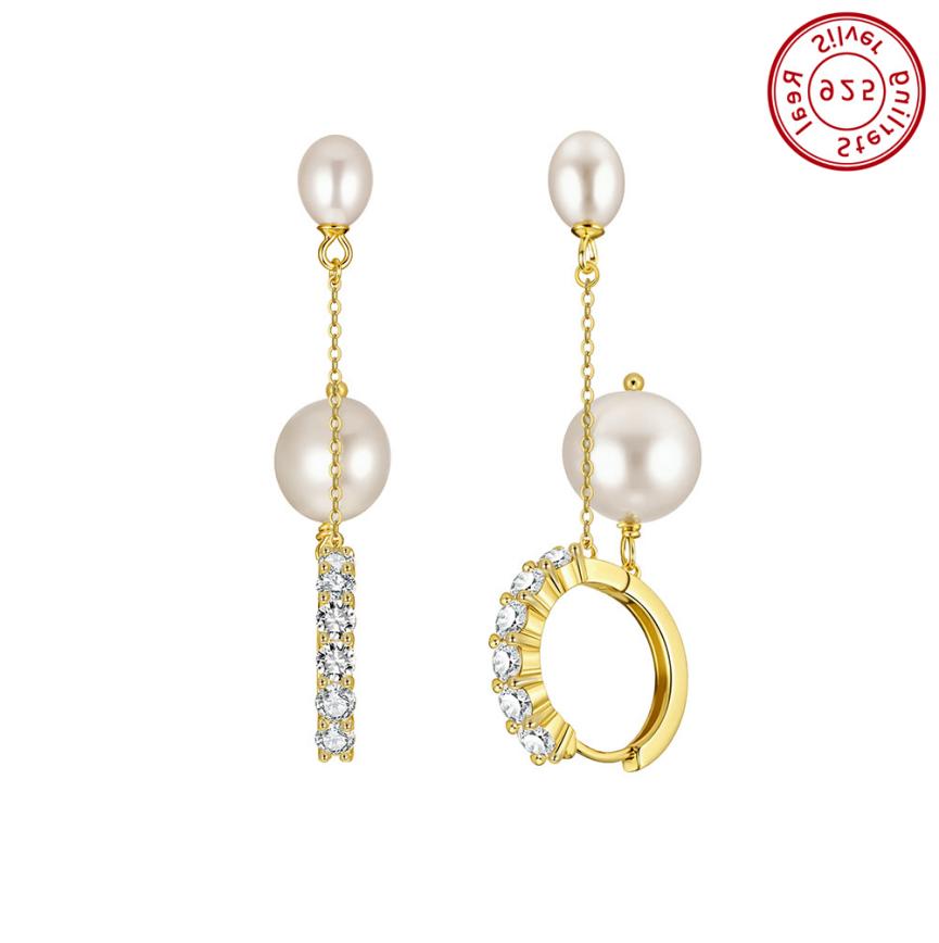 Earrings freshwater pearl sterling silver +Cultured Freshwater Pearl GPE126 - earrings - sterling silver - - Amberliss