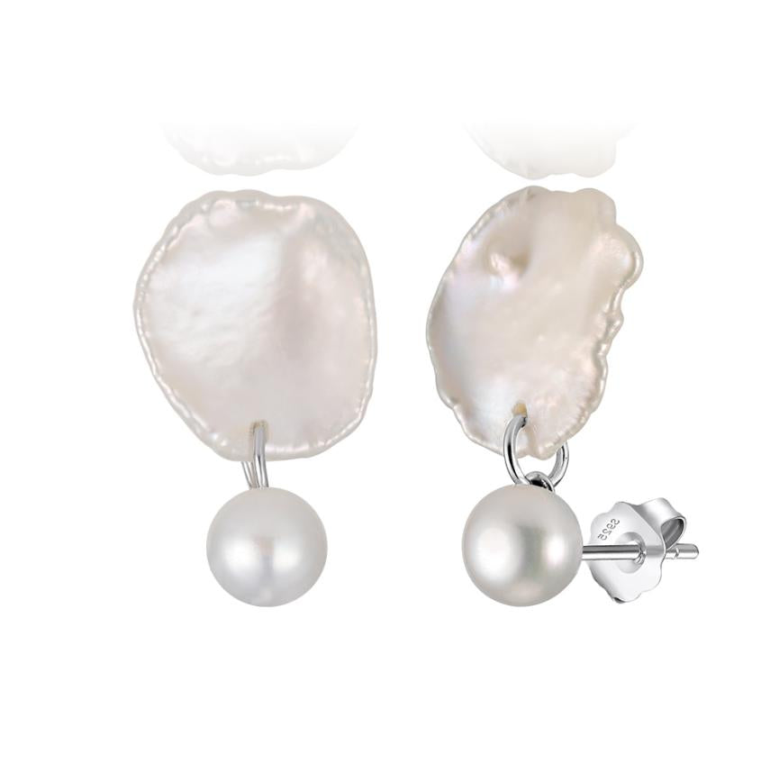 Earrings freshwater pearl sterling silver +Cultured Freshwater Pearl GPE128 - earrings - sterling silver - - Amberliss