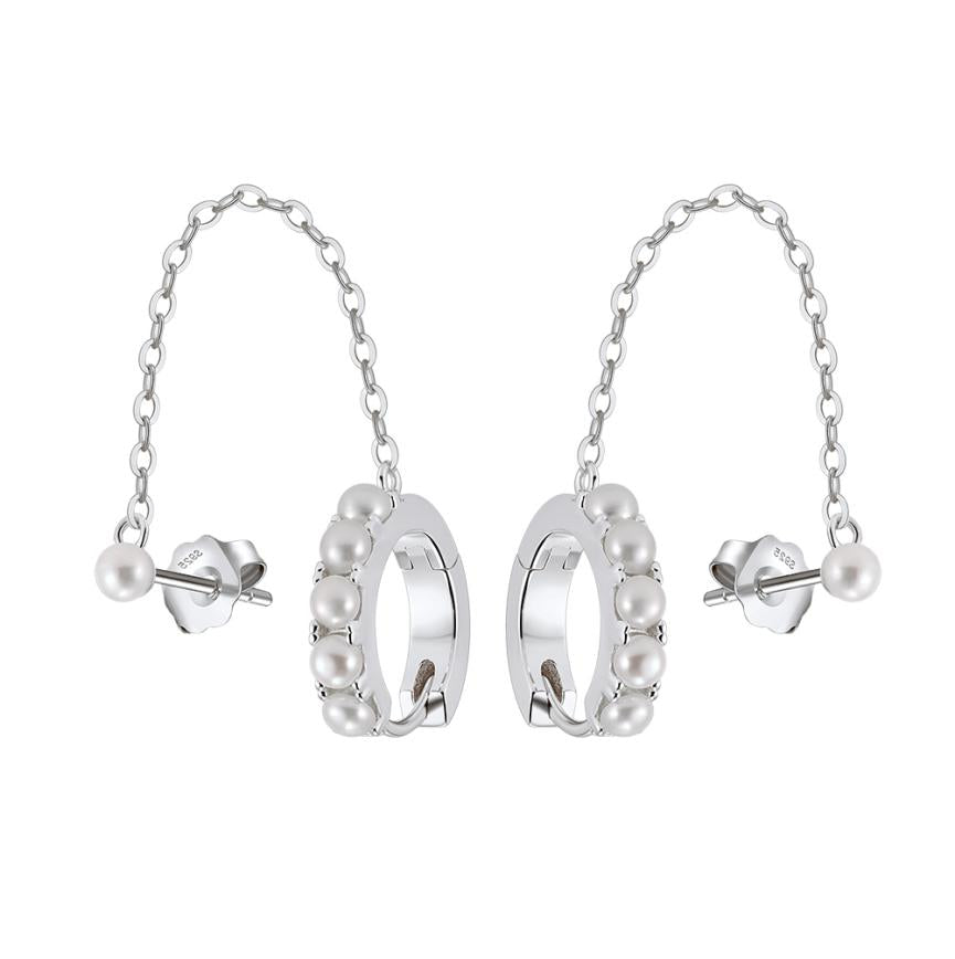 Earrings freshwater pearl sterling silver +Cultured Freshwater Pearl GPE129 - earrings - sterling silver - - Amberliss