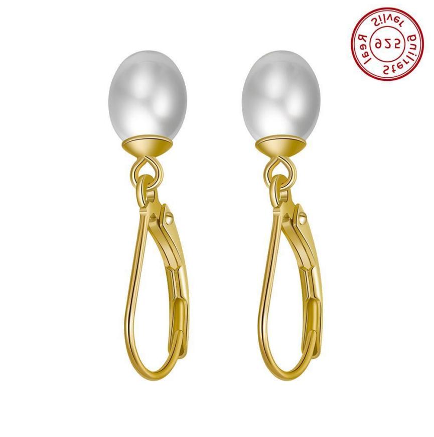 Earrings freshwater pearl sterling silver GPE13 - earrings - sterling silver - freshwater pearl - Amberliss