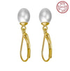 Earrings freshwater pearl sterling silver GPE13 - earrings - sterling silver - freshwater pearl - Amberliss