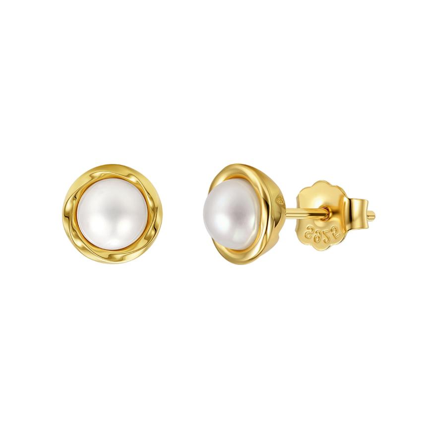 Earrings freshwater pearl sterling silver +Cultured Freshwater Pearl GPE134 - earrings - sterling silver - - Amberliss