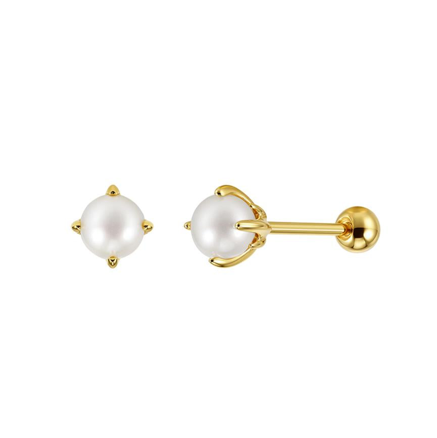 Earrings freshwater pearl sterling silver +Cultured Freshwater Pearl GPE135 - earrings - sterling silver - - Amberliss