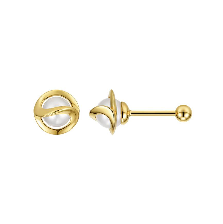 Earrings freshwater pearl sterling silver +Cultured Freshwater Pearl GPE136 - earrings - sterling silver - - Amberliss
