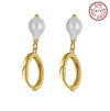 Earrings freshwater pearl sterling silver GPE15 - earrings - sterling silver - freshwater pearl - Amberliss