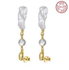 Earrings freshwater pearl sterling silver GPE18 - earrings - sterling silver - freshwater pearl - Amberliss