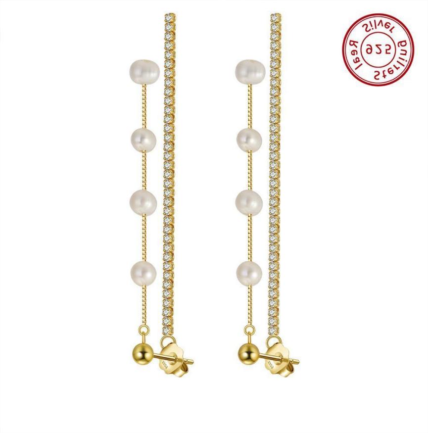 Earrings freshwater pearl sterling silver GPE22 - earrings - sterling silver - freshwater pearl - Amberliss