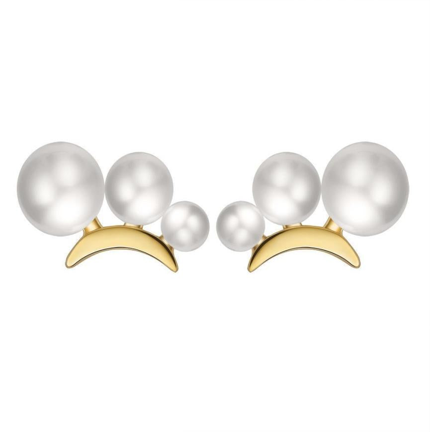 Earrings freshwater pearl sterling silver GPE27 - earrings - sterling silver - freshwater pearl - Amberliss