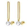 Earrings freshwater pearl sterling silver GPE29 - earrings - sterling silver - freshwater pearl - Amberliss
