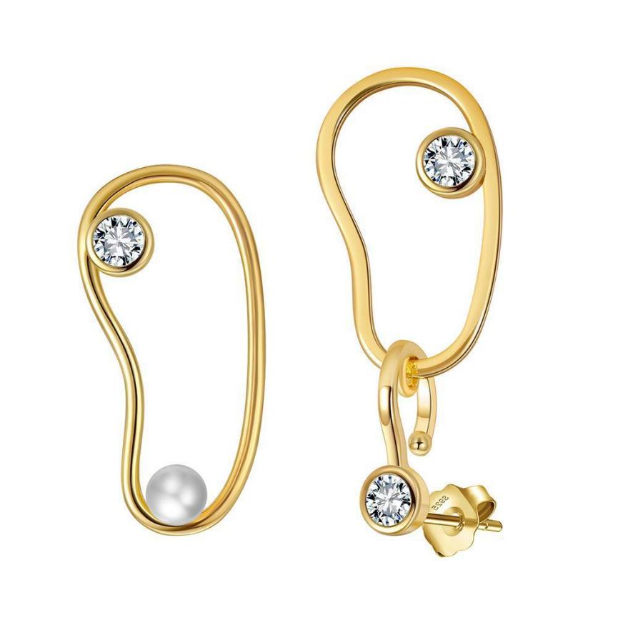 Earrings freshwater pearl sterling silver GPE32 - earrings - sterling silver - freshwater pearl - Amberliss