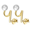 Earrings freshwater pearl sterling silver GPE33 - earrings - sterling silver - freshwater pearl - Amberliss