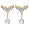 Earrings freshwater pearl sterling silver GPE34 - earrings - sterling silver - freshwater pearl - Amberliss