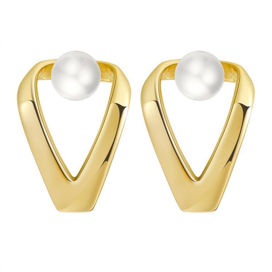 Earrings freshwater pearl sterling silver GPE35 - earrings - sterling silver - freshwater pearl - Amberliss