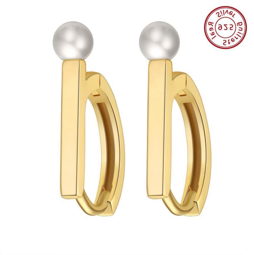 Earrings freshwater pearl sterling silver GPE36 - earrings - sterling silver - freshwater pearl - Amberliss
