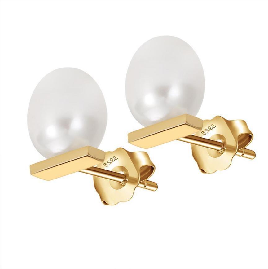 Earrings freshwater pearl sterling silver GPE40 - earrings - sterling silver - freshwater pearl - Amberliss